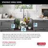 24” Undermount Stainless Steel Single Bowl Laundry Utility Kitchen Sink with Accessories
